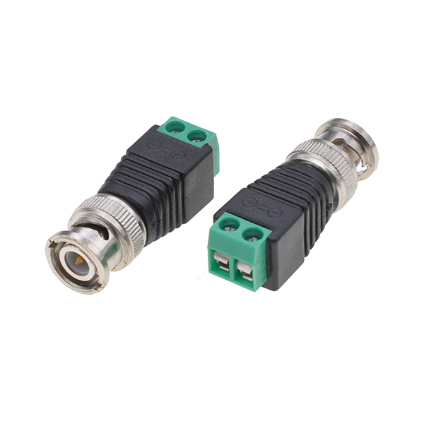 BNC Male Connector Plug CCTV Video Balun With Screw Connectors